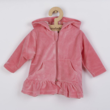 NEW BABY Plüss kapucnis pulóver New Baby Baby rózsaszín - 68 (4-6 h) babapulóver, mellény