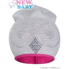 NEW BABY Tavaszi sapka New Baby Baglyócska szürke - rózsaszín babasapka, sál