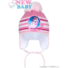 NEW BABY Téli gyermek sapka New Baby Lisa világos rózsaszín babasapka, sál