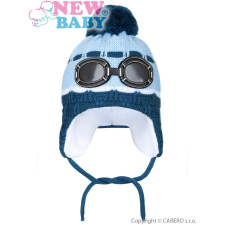 NEW BABY Téli gyermek sapka New Baby szemüveg világos kék gyerek sapka