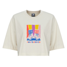 New Balance Rövid ujjú pólók ATHLETICS GRADIENT SHOES T-SHIRT Bézs EU L