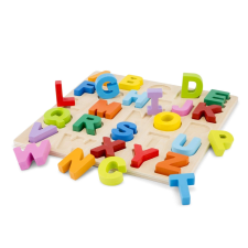 New Classic Toys MGC nagybetűs ábécé puzzle, fa, többszínű kreatív és készségfejlesztő