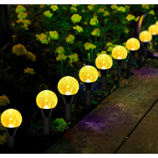 NEW ENERGY Napelemes dekor gömb lámpa 7 méter 20 gömb meleg fehér földbe szúrható kültéri világítás kerti szolár világítás kültéri világítás