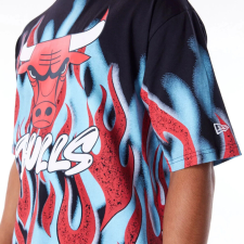 New Era NBA Flame Chicago Bulls Oversized póló Férfi Fekete L férfi póló