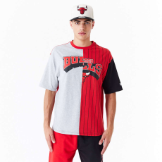 New Era nba half pinstripe chicago bulls oversized póló férfi piros xl