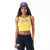 New Era nba team wordmark los angeles lakers womens crop póló női sárga m