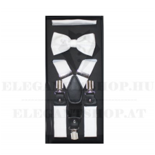  Newsmen nadrágtartó szett - Fehér szatén ajándéktárgy