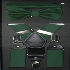  Newsmen nadrágtartó szett - Sötétzöld szatén ajándéktárgy