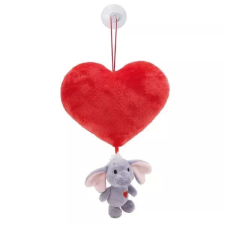 NICI GREEN: Plüss szív szürke elefánt figurával - 27 cm, tapadókorongos plüssfigura