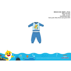 Nickelodeon Baby Shark baba pizsama - jersey pamut pizsama - világoskék - 86