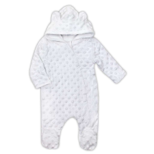 Nicol Baba kezeslábas Minky-ból Nicol Bubbles fehér, vel. 62 (3-6 h) babakabát, overál, bundazsák