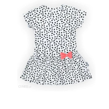 Nicol Lányka Nyári Pamut Ruha - Fehér/Fekete Pöttyös 98 lányka ruha