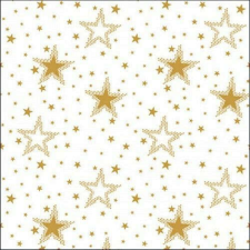  Night sky gold/white papírszalvéta 33x33cm, 20db-os papírárú, csomagoló és tárolóeszköz