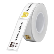 Niimbot 12 x 40 mm Címke hőtranszferes nyomtatóhoz (160 címke / tekercs) - Fehér/Állatos etikett