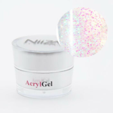 NiiZA Acrylgel – Glimmer Holo White 30g lakk zselé