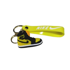 Nike cipős szilikon kulcstartó, 5cm, SÁRGA-FEKETE kulcstartó