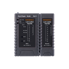 Nikomax kábel teszter, utp/stp, rj45, led jelzõfényekkel, nmc-te100pf kábel és adapter
