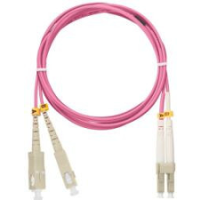 Nikomax Optikai patch kábel SL - LC, MM 50/125, duplex, 1m, magenta kábel és adapter