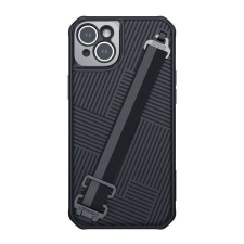 Nillkin Apple iPhone 14 Plus, Nillkin Strap műanyag mobiltok, Kameravédelem, Fekete tok és táska
