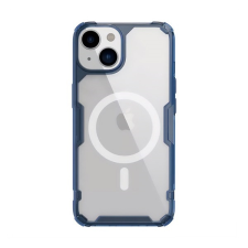 Nillkin Apple iPhone 15 nature pro műanyag telefonvédő (szilikon keret, közepesen ütésálló, légpárnás sarok) sötétkék tok és táska