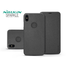 Nillkin Apple iPhone XS Max oldalra nyíló flipes tok - Nillkin Sparkle Logo - fekete tok és táska