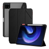 Nillkin BEVEL tok álló, bőr hatású (aktív FLIP, oldalra nyíló, TRIFOLD asztali tartó funkció) FEKETE Xiaomi Pad 6