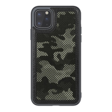 Nillkin CAMO műanyag telefonvédő (bőr hatású. kameravédő. terep minta) FEKETE tok és táska