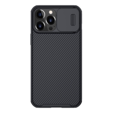 Nillkin CAMSHIELD PRO műanyag telefonvédő (szilikon keret, közepesen ütésálló, kamera védelem, csíkos minta) FEKETE Apple iPhone 13 Pro Max tok és táska