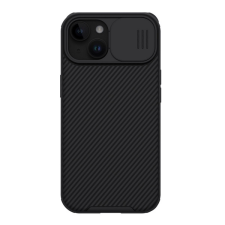 Nillkin CAMSHIELD PRO műanyag telefonvédő (szilikon keret, közepesen ütésálló, kamera védelem, csíkos minta) FEKETE Apple iPhone 15 Plus tok és táska