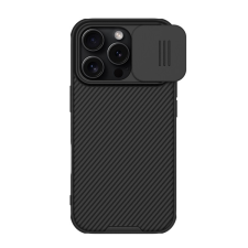 Nillkin CAMSHIELD PRO szilikon telefonvédő (ütésállóság, kameravédő, csíkos) FEKETE Apple iPhone 16 Pro tok és táska