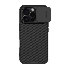 Nillkin CAMSHIELD PRO szilikon telefonvédő (ütésállóság, kameravédő, csíkos) FEKETE Apple iPhone 16 Pro tok és táska