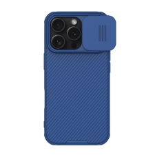 Nillkin CAMSHIELD PRO szilikon telefonvédő (ütésállóság, kameravédő, csíkos) SÖTÉTKÉK Apple iPhone 16 Pro tok és táska