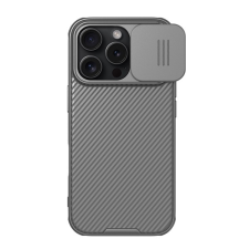 Nillkin CAMSHIELD PRO szilikon telefonvédő (ütésállóság, kameravédő, csíkos) SÖTÉTSZÜRKE Apple iPhone 16 Pro tok és táska