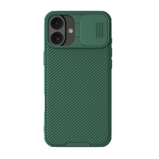 Nillkin CAMSHIELD PRO szilikon telefonvédő (ütésállóság, kameravédő, csíkos) SÖTÉTZÖLD Apple iPhone 16 tok és táska