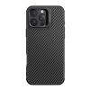 Nillkin CARBOPROP szilikon telefonvédő (ütésállóság, aramid bevonat, kitámasztó, karbon minta) FEKETE Apple iPhone 16 Pro Max