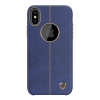 Nillkin ENGLON műanyag telefonvédő (bőr hatású, varrás minta, logo kivágás) SÖTÉTKÉK [Apple iPhone XS 5.8] (5996457731985)