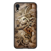 Nillkin GEAR telefonvédő szilikon keret (BUMPER, közepesen ütésálló, edzett üveg hátlap, fogaskerék minta) BARNA [Apple iPhone XR 6.1] (5996457799763)