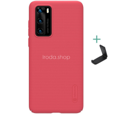 Nillkin Huawei P40, Műanyag hátlap védőtok, stand, Nillkin Super Frosted, piros tok és táska