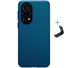 Nillkin Huawei P50 / P50E, Műanyag hátlap védőtok, stand, Nillkin Super Frosted, zöldes-kék tok és táska