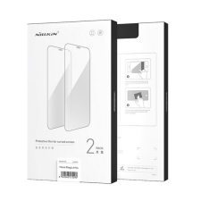 Nillkin képernyővédő fólia 2db (3D full cover, íves, karcálló, 0.33mm, 9H + felhelyezést segítő keret) FEKETE Samsung Galaxy S23 Ultra (SM-S918) mobiltelefon kellék