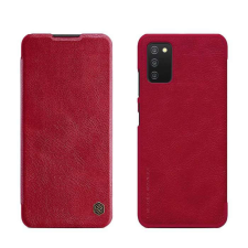 Nillkin Qin eredeti bőr telefontok a Samsung Galaxy A03s barna tok és táska