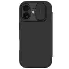Nillkin Qin Pro Apple iPhone 17 bőr flip tok, fekete