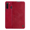 Nillkin QIN tok álló, bőr hatású (FLIP, oldalra nyíló, bankkártya tartó) PIROS [Samsung Galaxy A21 (SM-A210F)] (5996457986613)