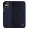Nillkin QIN tok álló, bőr hatású (FLIP, oldalra nyíló, bankkártya tartó) SÖTÉTKÉK [Apple iPhone 12 mini] (5996591003900)