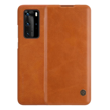 Nillkin QIN tok álló, bőr hatású (FLIP, oldalra nyíló, kártyazseb) BARNA tok és táska