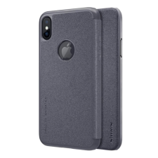 Nillkin SPARKLE műanyag telefonvédő (FLIP, oldalra nyíló, logó kivágás) FEKETE tok és táska