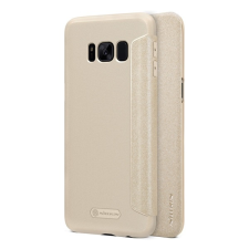 Nillkin SPARKLE műanyag telefonvédő (mikroszálas bőr hatású FLIP, oldalra nyíló) ARANY Samsung Galaxy S8 Plus (SM-G955) tok és táska