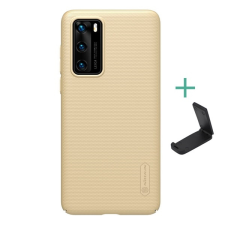 Nillkin Super Frosted Huawei P40 műanyag telefonvédő (gumírozott, érdes felület + asztali tartó) arany tok és táska