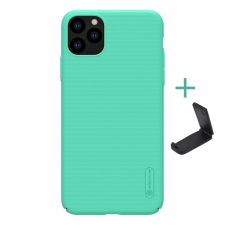 Nillkin SUPER FROSTED műanyag telefonvédő (gumírozott, érdes felület + asztali tartó) CYAN tok és táska