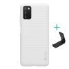 Nillkin SUPER FROSTED műanyag telefonvédő (gumírozott, érdes felület + asztali tartó) FEHÉR Samsung Galaxy A03s (SM-A037F)